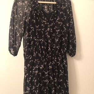 Club Monaco floral sheer dress with slip